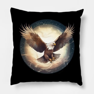 Flying Bald Eagle Pillow