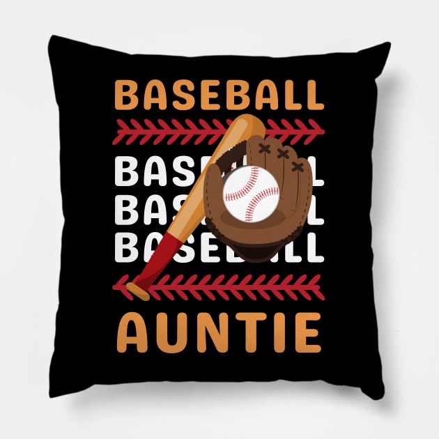 My Favorite Baseball Player Calls Me Auntie Gift for Baseball Aunt Pillow by BoogieCreates