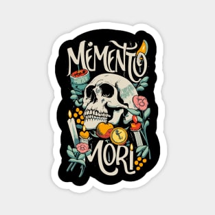 Skull and Roses Memento Mori Magnet