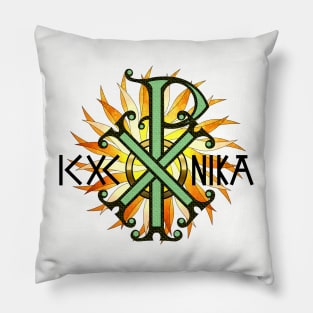 Christ Victorious Green Pillow