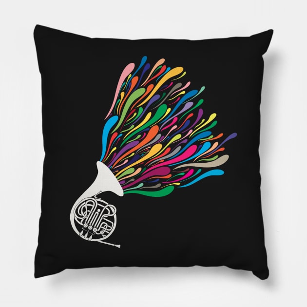 French Horn Pillow by HalamoDesigns