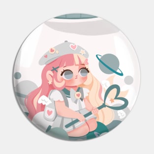 Magical Girl in Space Jar Pin