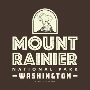 Mount Rainier National Park (Mountain Goat) - Tan T-Shirt