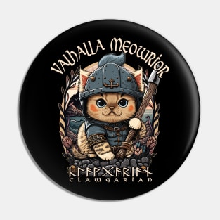 Nordic Norse Valhalla Viking Cat Warrior Pin