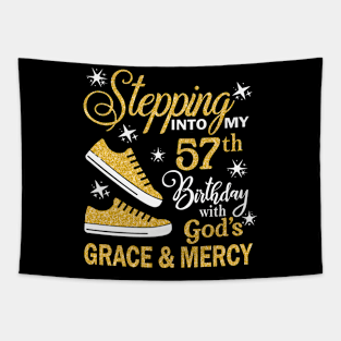 Stepping Into My 57th Birthday With God's Grace & Mercy Bday Tapestry