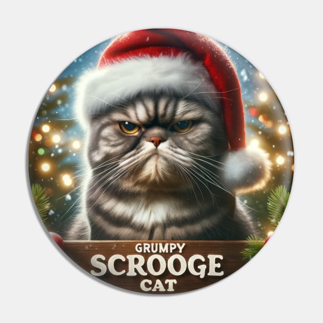 Grumpy  Scrooge Cat Pin by TooplesArt