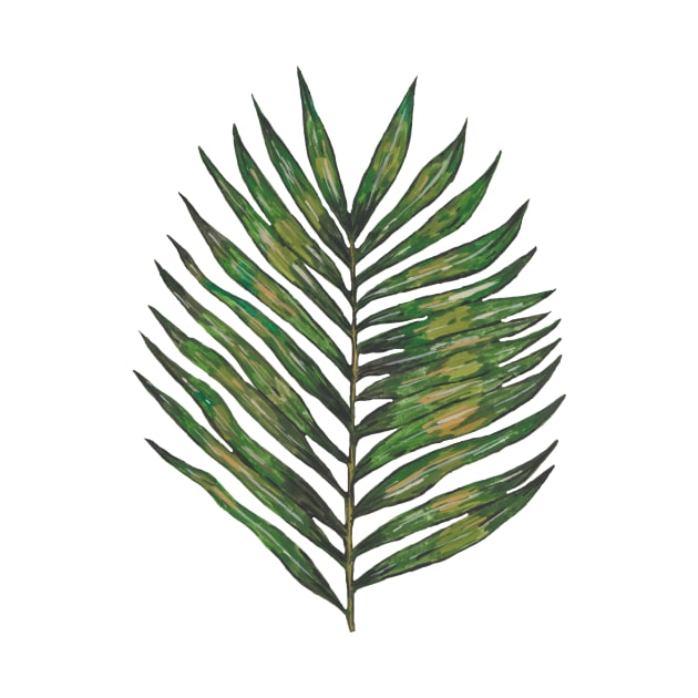 Watercolor tropical green leaf by deadblackpony
