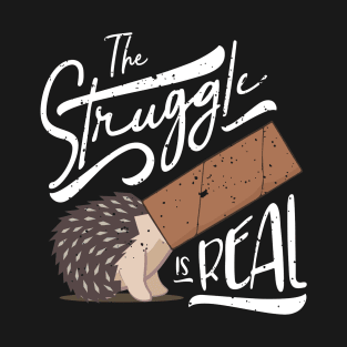 The Struggle Is Real Funny Hedgehog Vintage Graphic T-Shirt