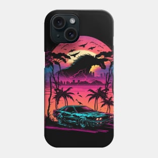 Retro Car in Synthwave Style Phone Case