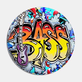 bass Art Graffiti Sticker Retro Pop Vintage Rainbow by LEG Pin