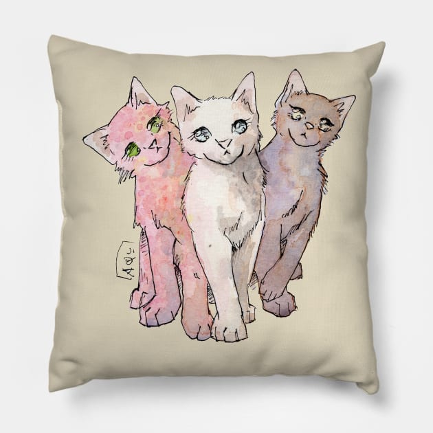 Neapolitan Kittens Pillow by Aqutalion