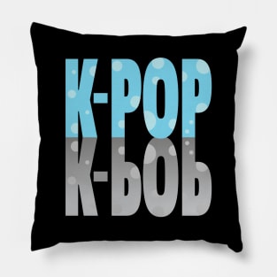 K-Pop with dots and shadow in blue Pillow