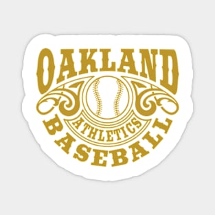 Vintage Retro Oakland Athletics Baseball Magnet