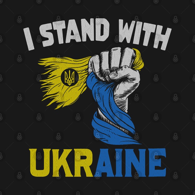 I Stand with Ukraine Ukrainian flag by FamiStore