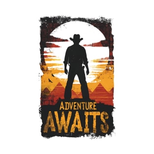 Adventure Awaits - Sunset - Pyramids - Indy T-Shirt