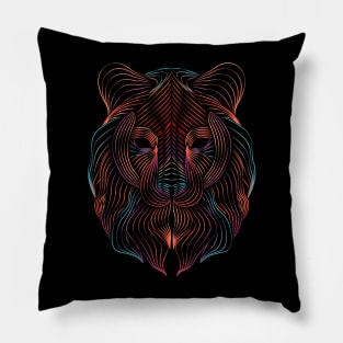 Colorful Lion Illustration Pillow