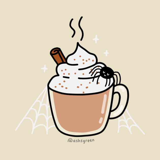 Pumpkin Spider Latte by Ashleigh Green Studios