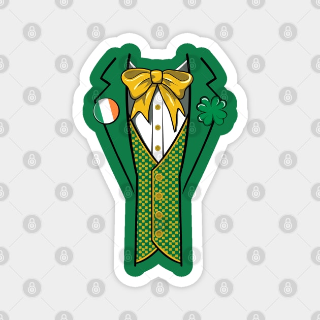Funny Irish Leprechaun Bow Tie Costume St Patricks Day Gift Magnet by BadDesignCo