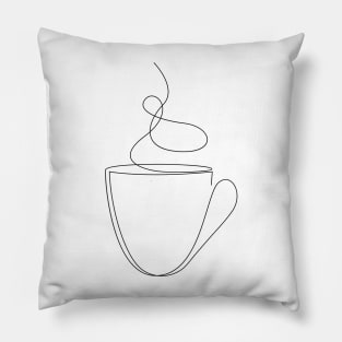 coffee or tea cup - line art Pillow