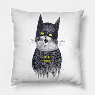 Super cat on white Pillow