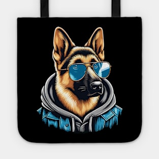 German Shepherd With Sunglasses Tote