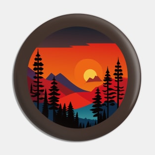 Enchanted Forest Sunset: Captivating Painting of Nature's Beauty Pin