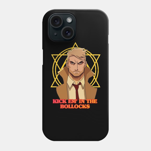 Kick Em' In The Bollocks Phone Case by Whitelaw Comics