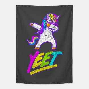 Yeet! it's a dabbing rainbow unicorn Tapestry