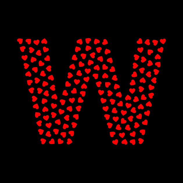 Letter W Heart Shape Initial by Sanu Designs