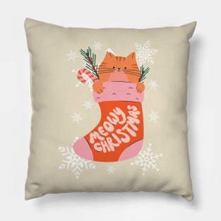 Meowy Christmas Pillow