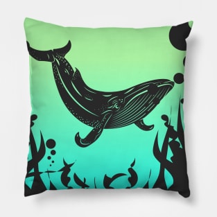 Under the Sea Retro Whale Ocean Lover Pillow