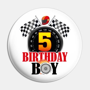 Kids 5th Birthday Racing Car Driver Pin