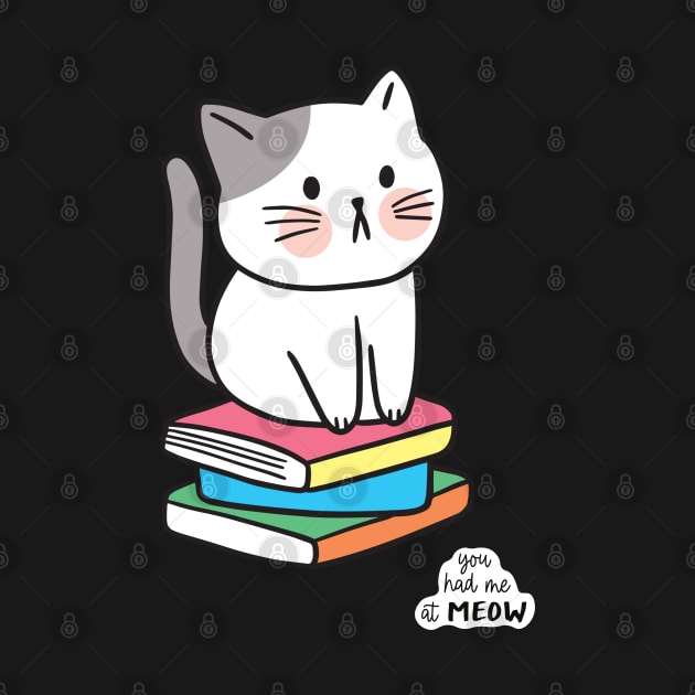 Cat Sitting On Books by NorseMagic