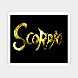 SCORPIO HOROSCOPE, BIRTH SIGN TAROT GOLD INK  ON BLACK Magnet