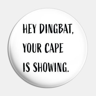 Hey dingbat, your cape is showing. Pin