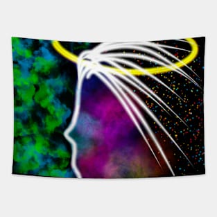 Mother Nature in a Colorful Abstract Design Tapestry