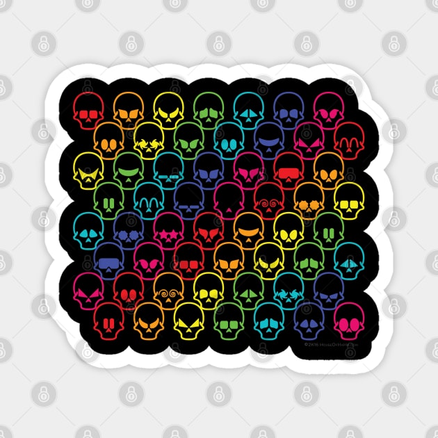 Cool Rainbow Skull Psychedelic Spectrum Tessellation Magnet by House_Of_HaHa