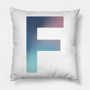 Gradient Letter F Initial Alphabet Pillow