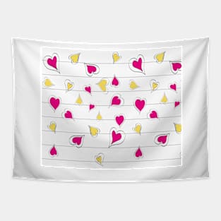 Doodle Hearts Tapestry