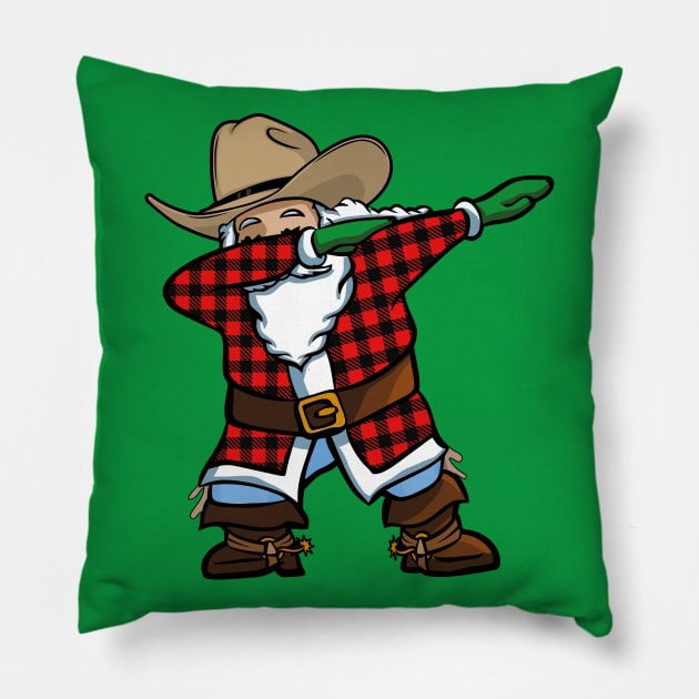 Cowboy Santa Christmas Dabbing Pillow by DARSHIRTS