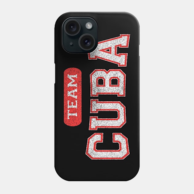 Classic Cuban TEAM Cuba Distressed Phone Case by Webdango