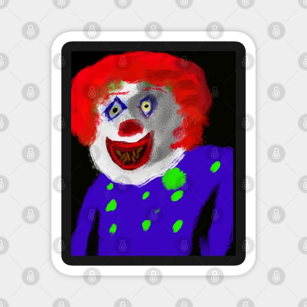 Evil clown 2 Magnet by Joelartdesigns