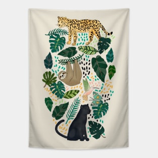 Emerald Rain Forest Animals Tapestry