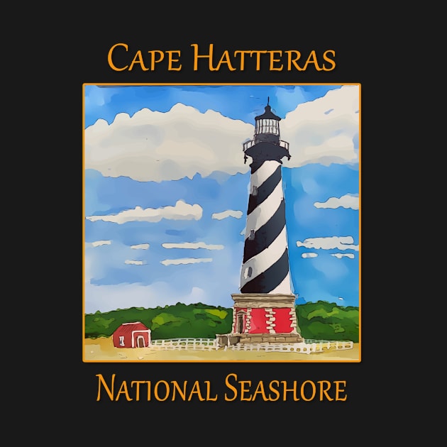 Lighthouse on Cape Hatteras National Seashore by WelshDesigns