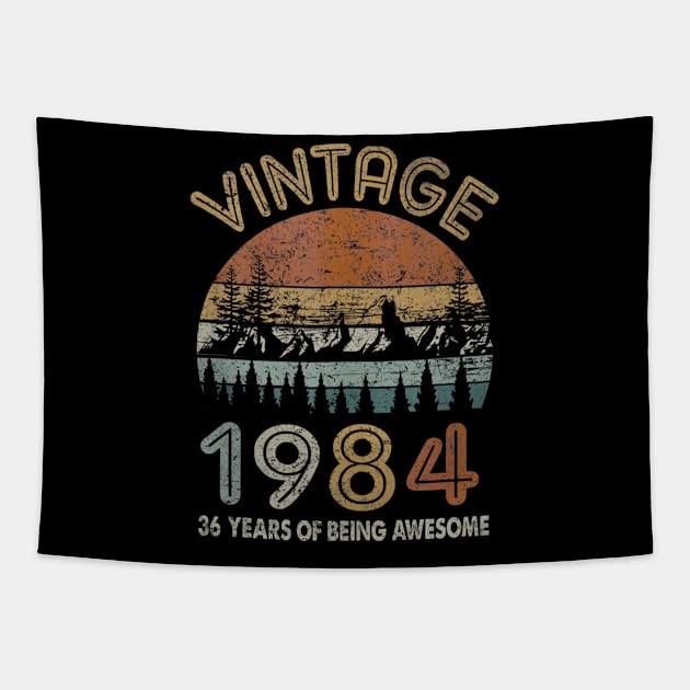 36 Years Old Retro Vintage 1984 36th Birthday Gifts Tapestry by bummersempre66