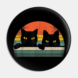 Black Cat Vintage Retro Pin