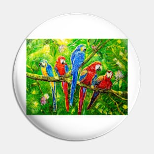 Parrots in the jungle Pin