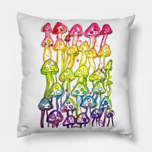 Doodle Mushrooms Pillow