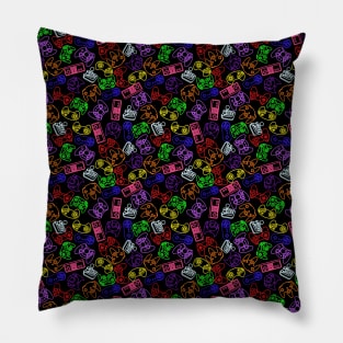 Gamer Controllers Rainbow Colors Pillow