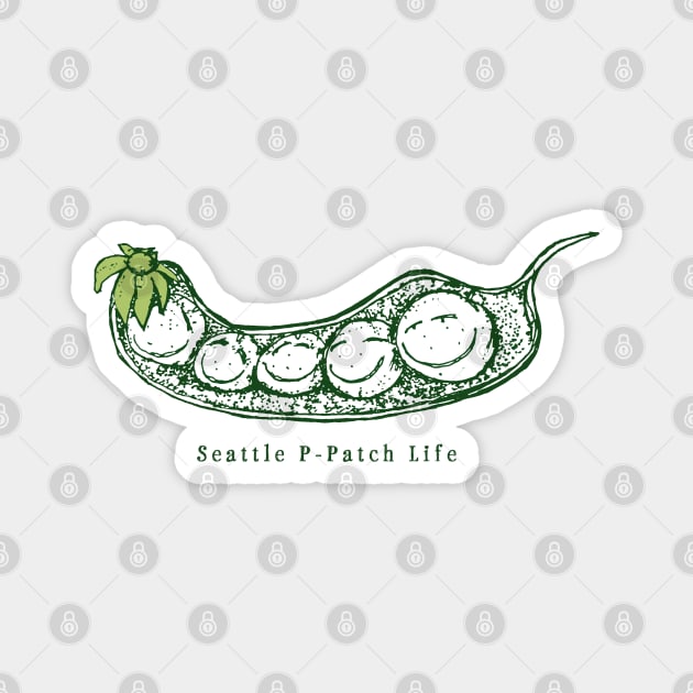 Seattle P-Patch Life Funny Illustration Urban Community Gardeners Magnet by Pine Hill Goods